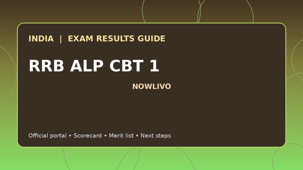 Illustrated NOWLIVO guide to checking RRB ALP CBT 1 examination results and official scorecards