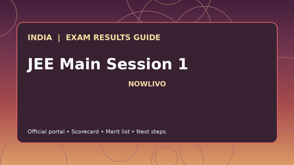 Illustrated NOWLIVO guide to checking JEE Main Session 1 examination results and official scorecards