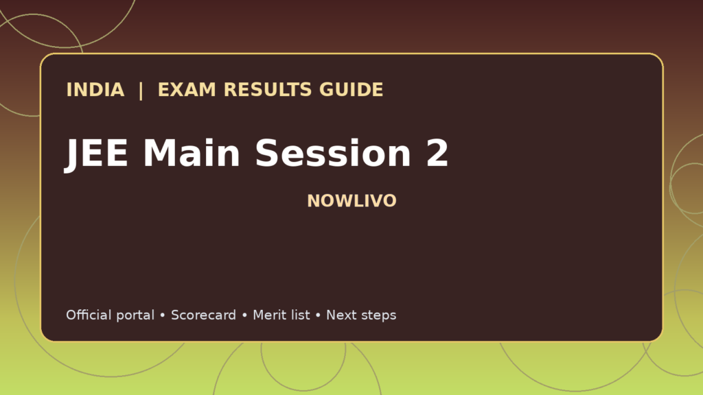 Illustrated NOWLIVO guide to checking JEE Main Session 2 examination results and official scorecards