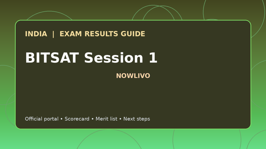 Illustrated NOWLIVO guide to checking BITSAT Session 1 examination results and official scorecards