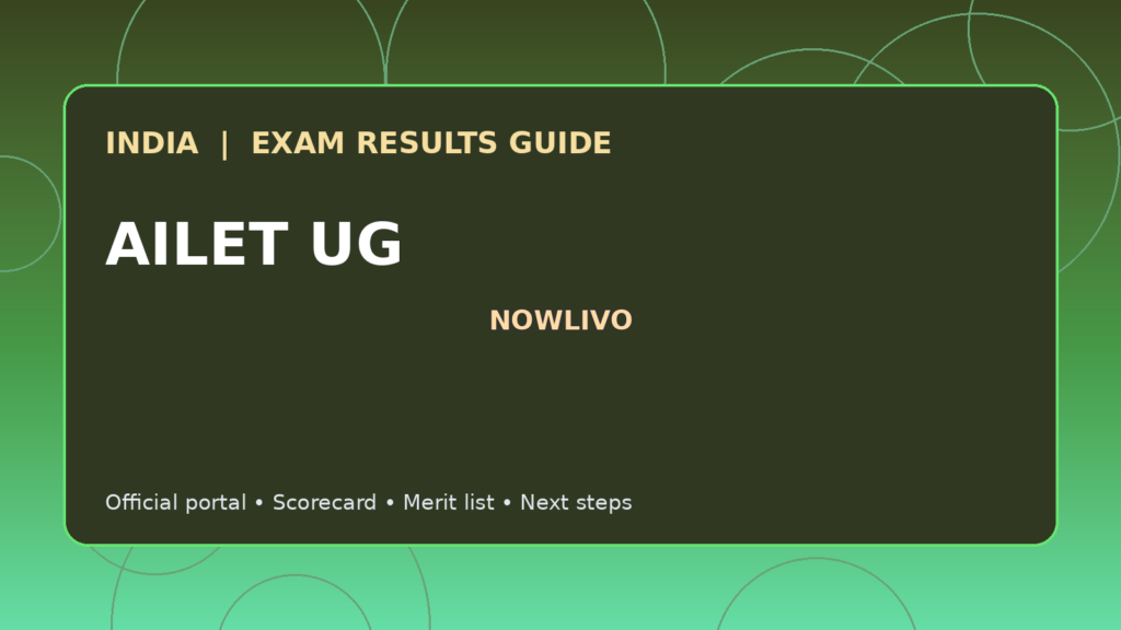 Illustrated NOWLIVO guide to checking AILET UG examination results and official scorecards