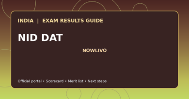 Illustrated NOWLIVO guide to checking NID DAT examination results and official scorecards