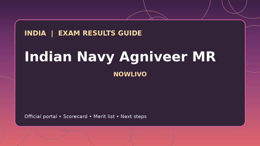 Illustrated NOWLIVO guide to checking Indian Navy Agniveer MR examination results and official scorecards