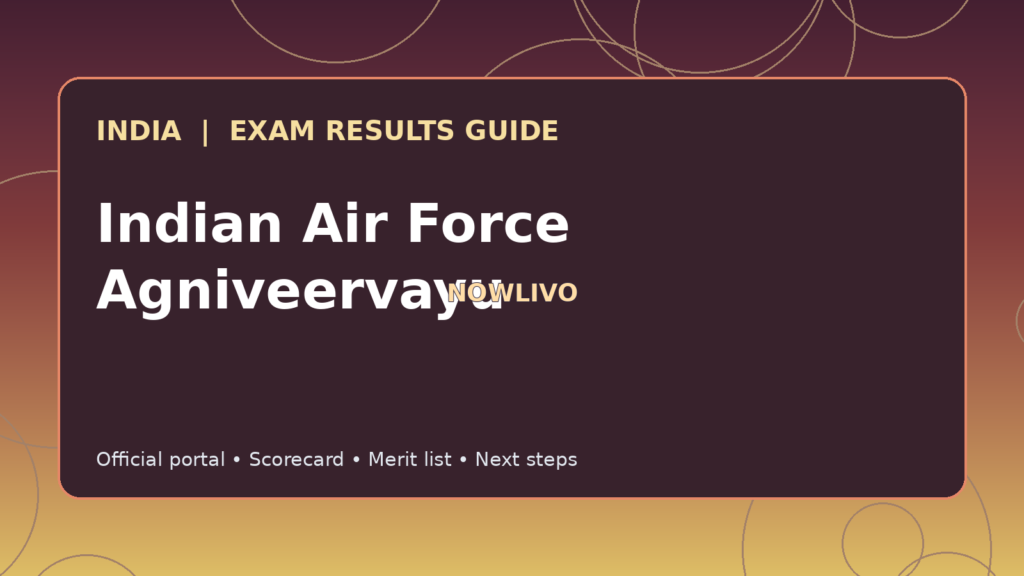 Illustrated NOWLIVO guide to checking Indian Air Force Agniveervayu examination results and official scorecards