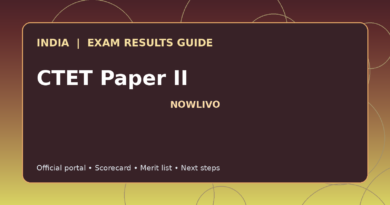 Illustrated NOWLIVO guide to checking CTET Paper II examination results and official scorecards