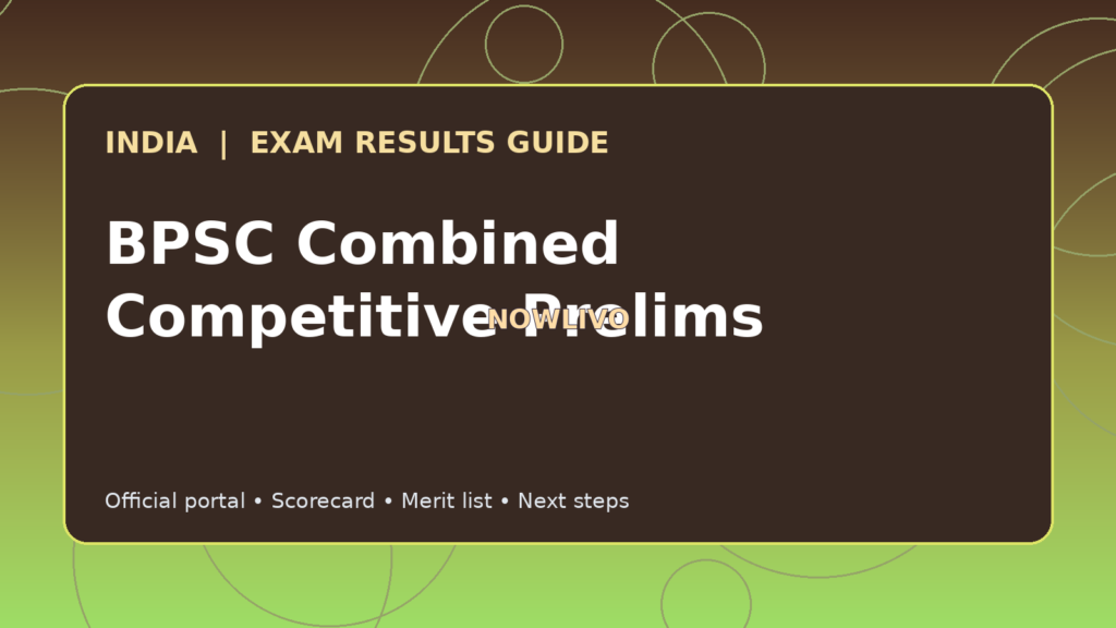 Illustrated NOWLIVO guide to checking BPSC Combined Competitive Prelims examination results and official scorecards