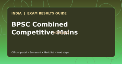 Illustrated NOWLIVO guide to checking BPSC Combined Competitive Mains examination results and official scorecards
