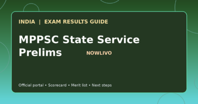 Illustrated NOWLIVO guide to checking MPPSC State Service Prelims examination results and official scorecards