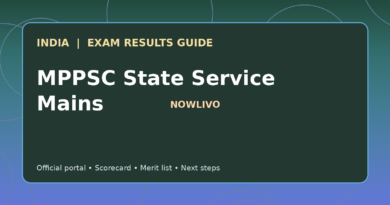 Illustrated NOWLIVO guide to checking MPPSC State Service Mains examination results and official scorecards