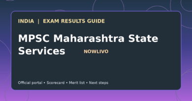 Illustrated NOWLIVO guide to checking MPSC Maharashtra State Services examination results and official scorecards