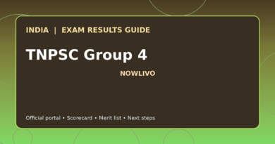 Illustrated NOWLIVO guide to checking TNPSC Group 4 examination results and official scorecards