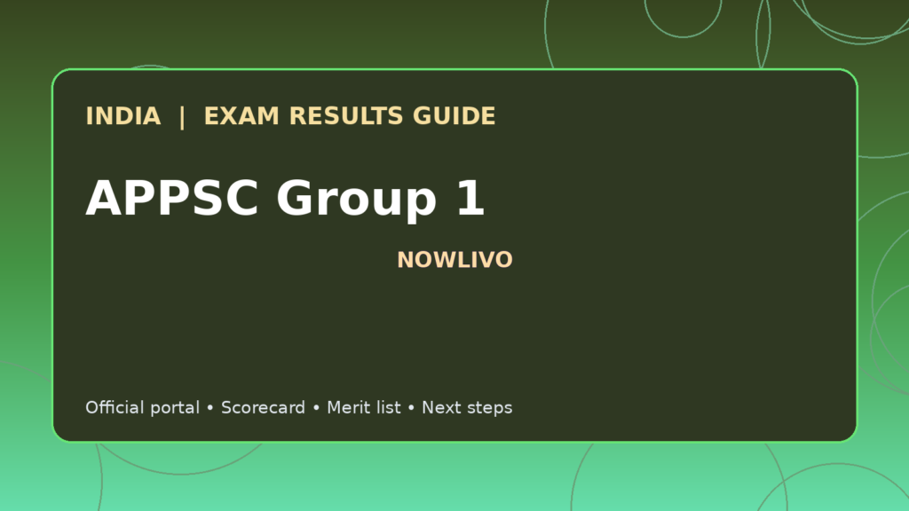Illustrated NOWLIVO guide to checking APPSC Group 1 examination results and official scorecards