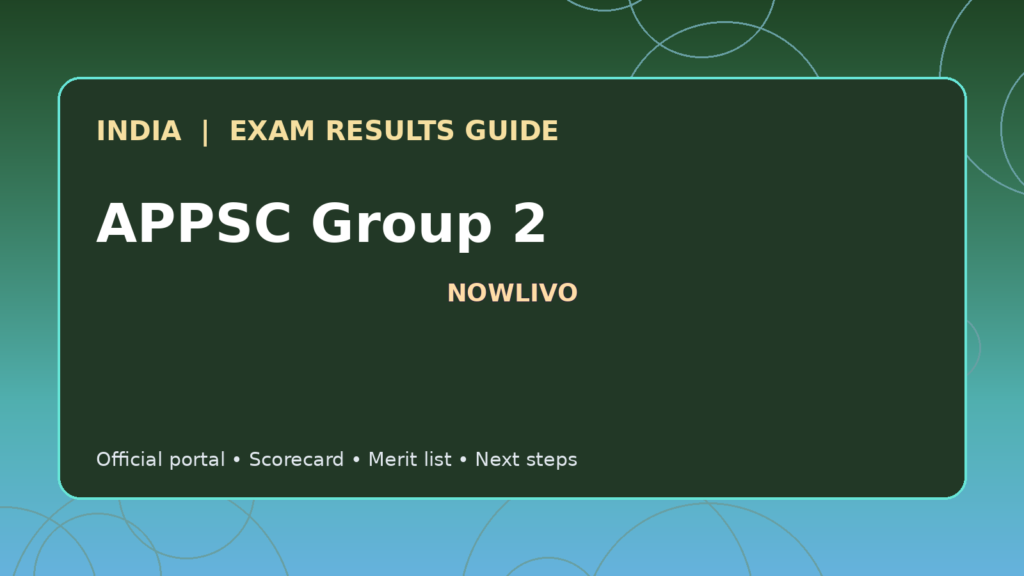 Illustrated NOWLIVO guide to checking APPSC Group 2 examination results and official scorecards