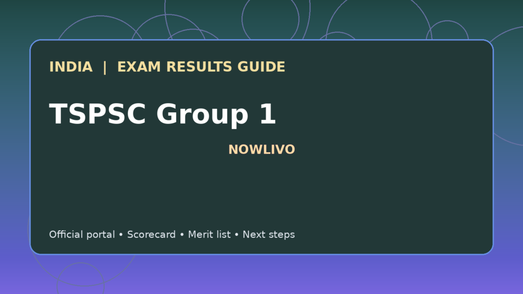 Illustrated NOWLIVO guide to checking TSPSC Group 1 examination results and official scorecards
