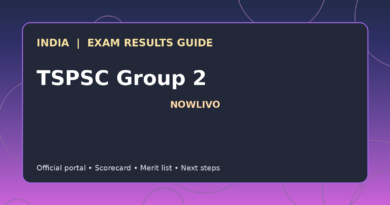 Illustrated NOWLIVO guide to checking TSPSC Group 2 examination results and official scorecards