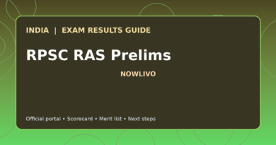 Illustrated NOWLIVO guide to checking RPSC RAS Prelims examination results and official scorecards