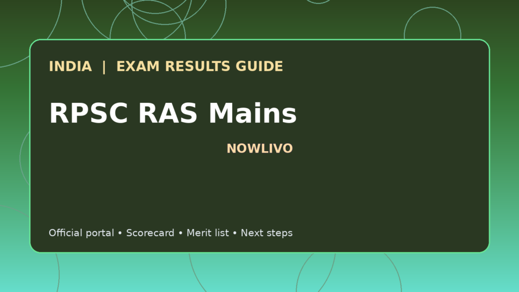 Illustrated NOWLIVO guide to checking RPSC RAS Mains examination results and official scorecards