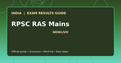 Illustrated NOWLIVO guide to checking RPSC RAS Mains examination results and official scorecards