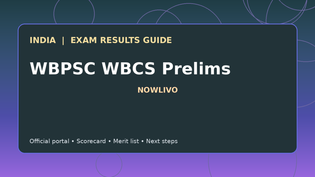 Illustrated NOWLIVO guide to checking WBPSC WBCS Prelims examination results and official scorecards