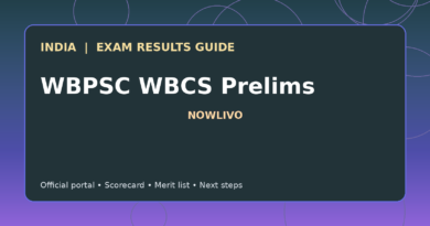 Illustrated NOWLIVO guide to checking WBPSC WBCS Prelims examination results and official scorecards
