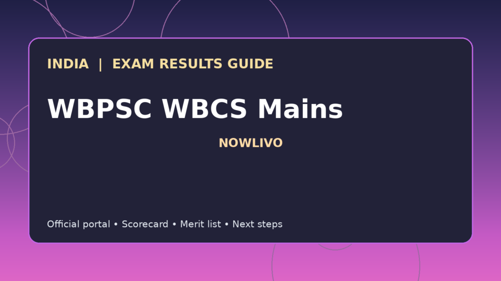 Illustrated NOWLIVO guide to checking WBPSC WBCS Mains examination results and official scorecards