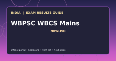 Illustrated NOWLIVO guide to checking WBPSC WBCS Mains examination results and official scorecards
