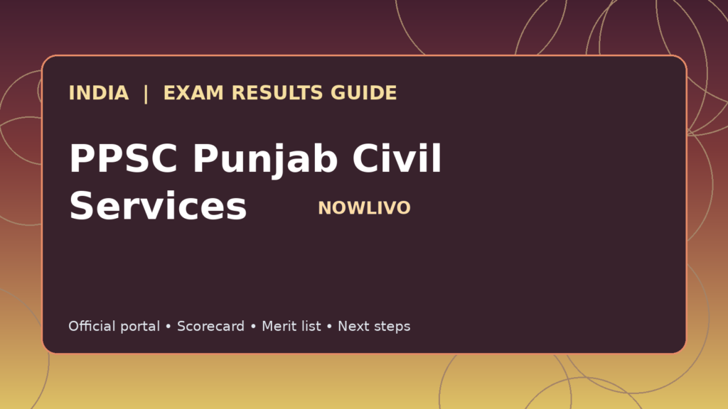 Illustrated NOWLIVO guide to checking PPSC Punjab Civil Services examination results and official scorecards