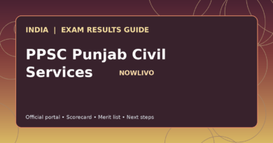 Illustrated NOWLIVO guide to checking PPSC Punjab Civil Services examination results and official scorecards
