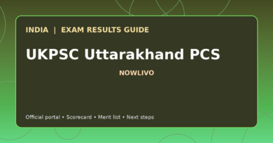 Illustrated NOWLIVO guide to checking UKPSC Uttarakhand PCS examination results and official scorecards