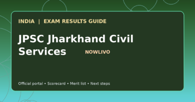 Illustrated NOWLIVO guide to checking JPSC Jharkhand Civil Services examination results and official scorecards