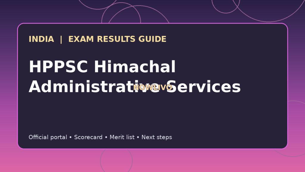 Illustrated NOWLIVO guide to checking HPPSC Himachal Administrative Services examination results and official scorecards