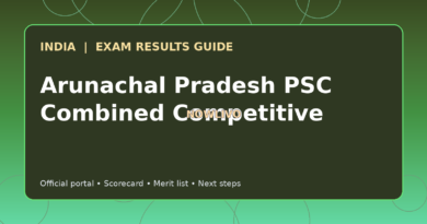 Illustrated NOWLIVO guide to checking Arunachal Pradesh PSC Combined Competitive examination results and official scorecards