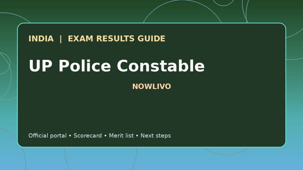 Illustrated NOWLIVO guide to checking UP Police Constable examination results and official scorecards