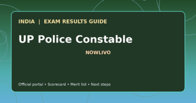 Illustrated NOWLIVO guide to checking UP Police Constable examination results and official scorecards