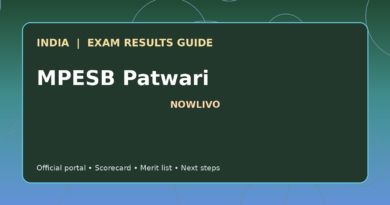 Illustrated NOWLIVO guide to checking MPESB Patwari examination results and official scorecards