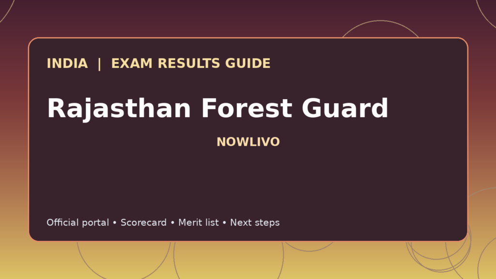 Illustrated NOWLIVO guide to checking Rajasthan Forest Guard examination results and official scorecards