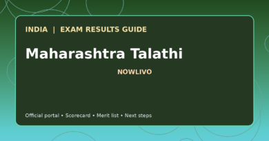 Illustrated NOWLIVO guide to checking Maharashtra Talathi examination results and official scorecards
