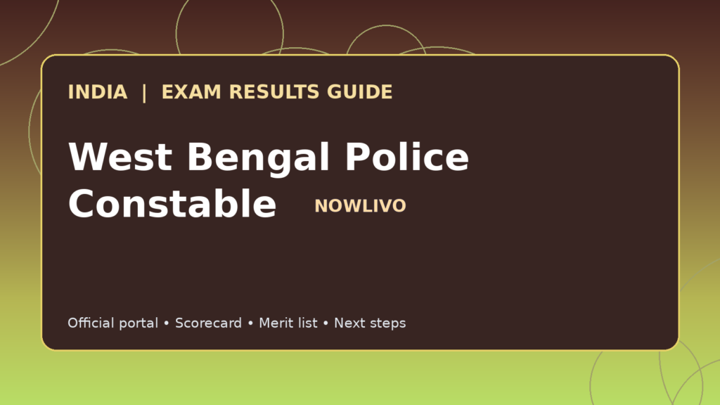 Illustrated NOWLIVO guide to checking West Bengal Police Constable examination results and official scorecards