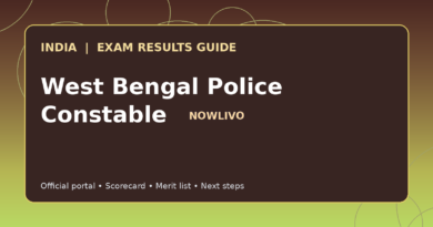 Illustrated NOWLIVO guide to checking West Bengal Police Constable examination results and official scorecards