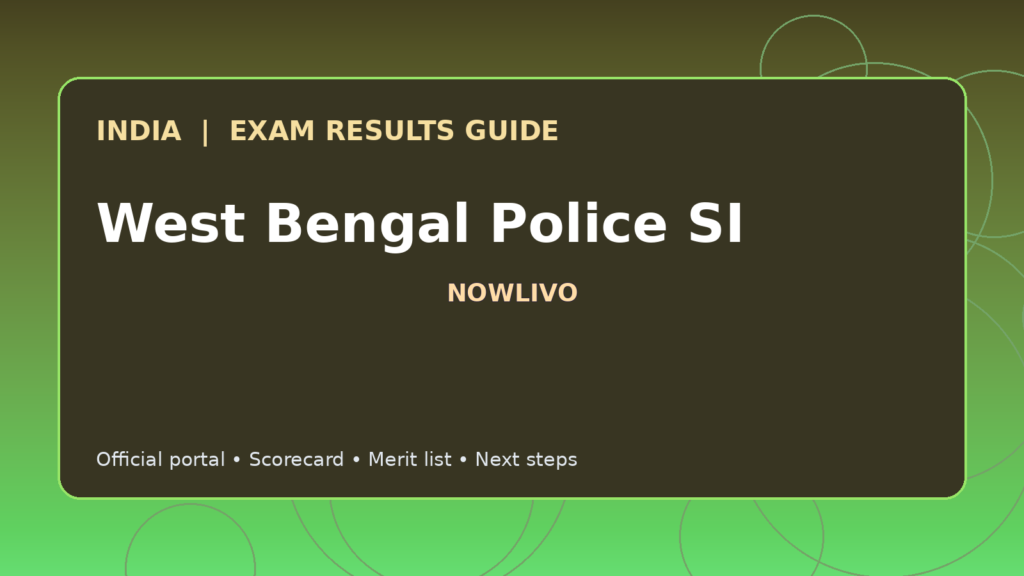 Illustrated NOWLIVO guide to checking West Bengal Police SI examination results and official scorecards