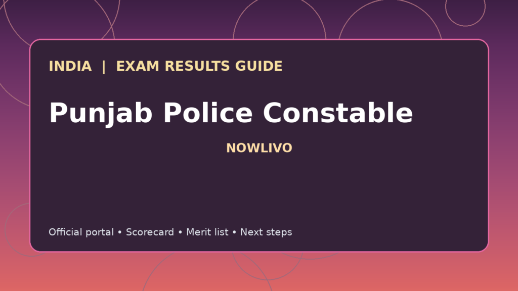 Illustrated NOWLIVO guide to checking Punjab Police Constable examination results and official scorecards