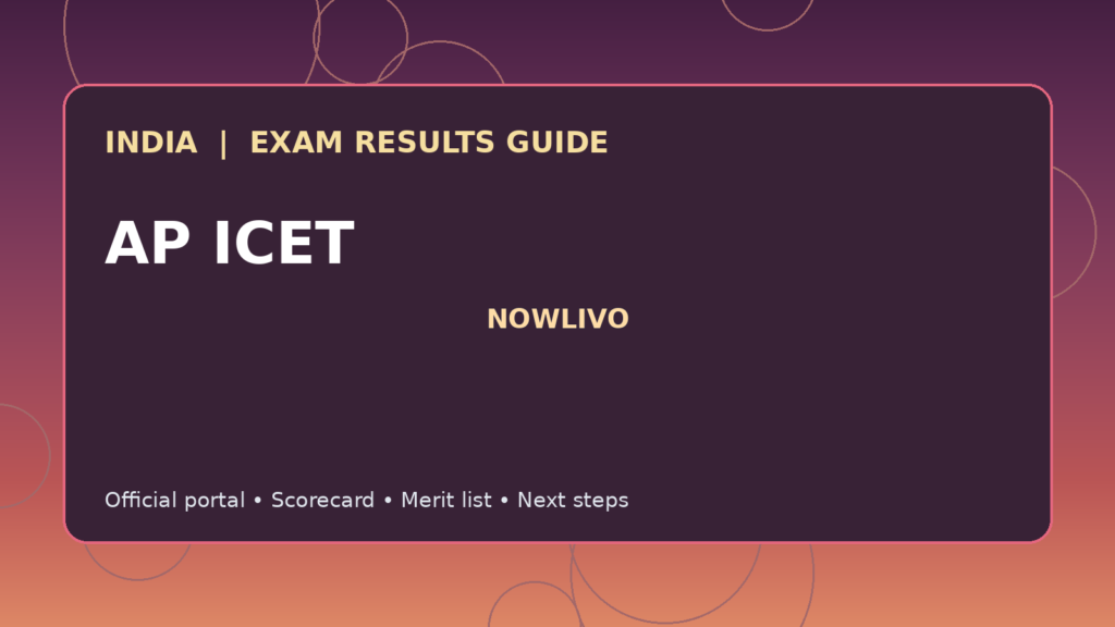 Illustrated NOWLIVO guide to checking AP ICET examination results and official scorecards