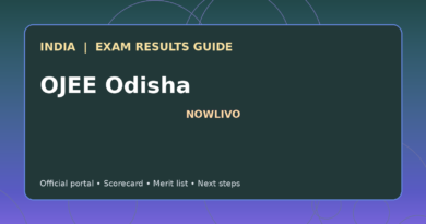 Illustrated NOWLIVO guide to checking OJEE Odisha examination results and official scorecards