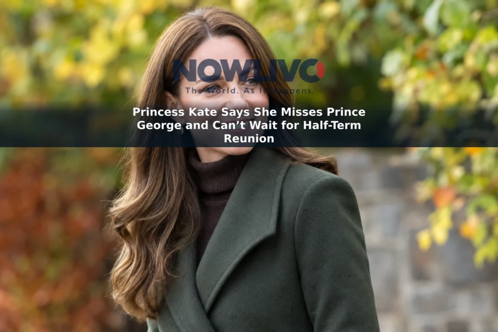 Illustrative portrait of Catherine, Princess of Wales, outdoors in autumn.