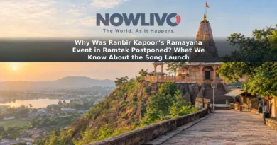 Illustrated quiet temple setting in Ramtek, Maharashtra, representing the location of the postponed Ramayana film event.