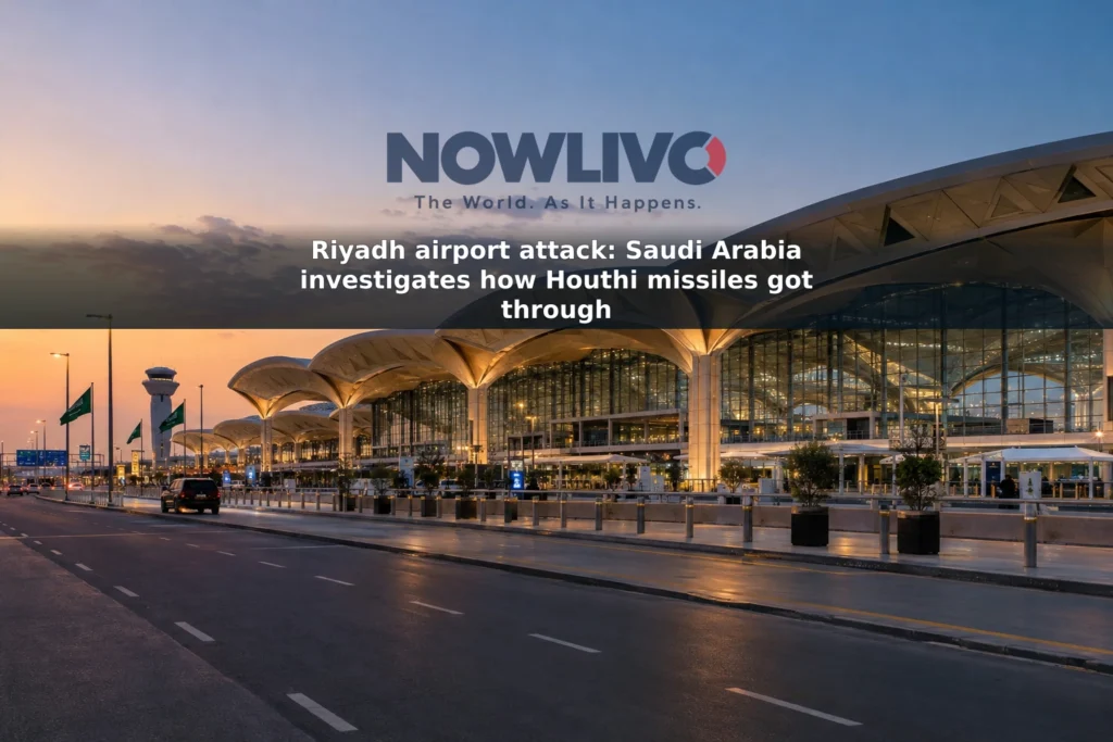 Illustrative view of King Khalid International Airport in Riyadh at dusk