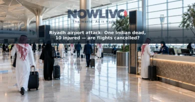 Representational view of travellers and airline staff in a modern Riyadh airport concourse.
