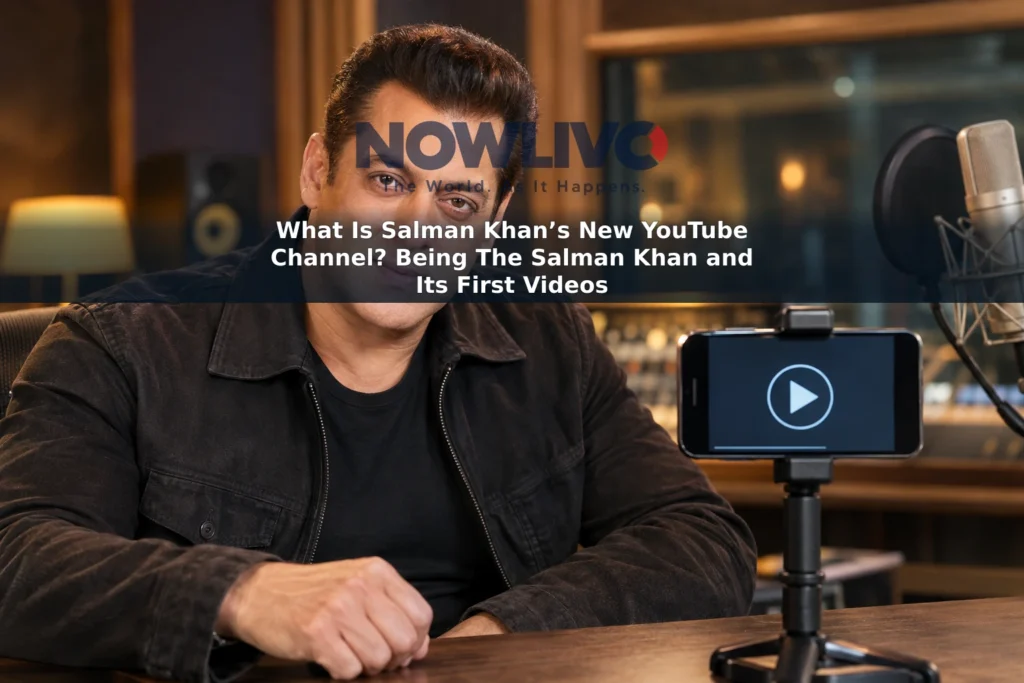 Editorial illustration of Salman Khan beside a smartphone showing a video play icon.