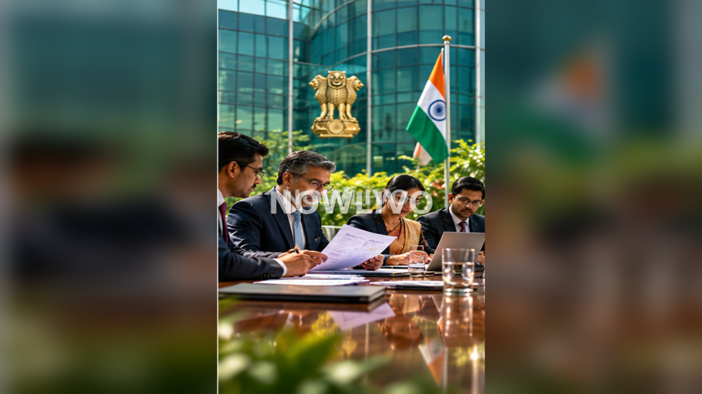Indian financial officials discussing regulations in a boardroom