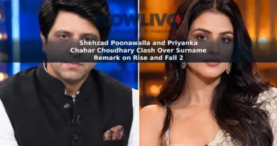 Editorial split-panel portrait of Shehzad Poonawalla and Priyanka Chahar Choudhary.